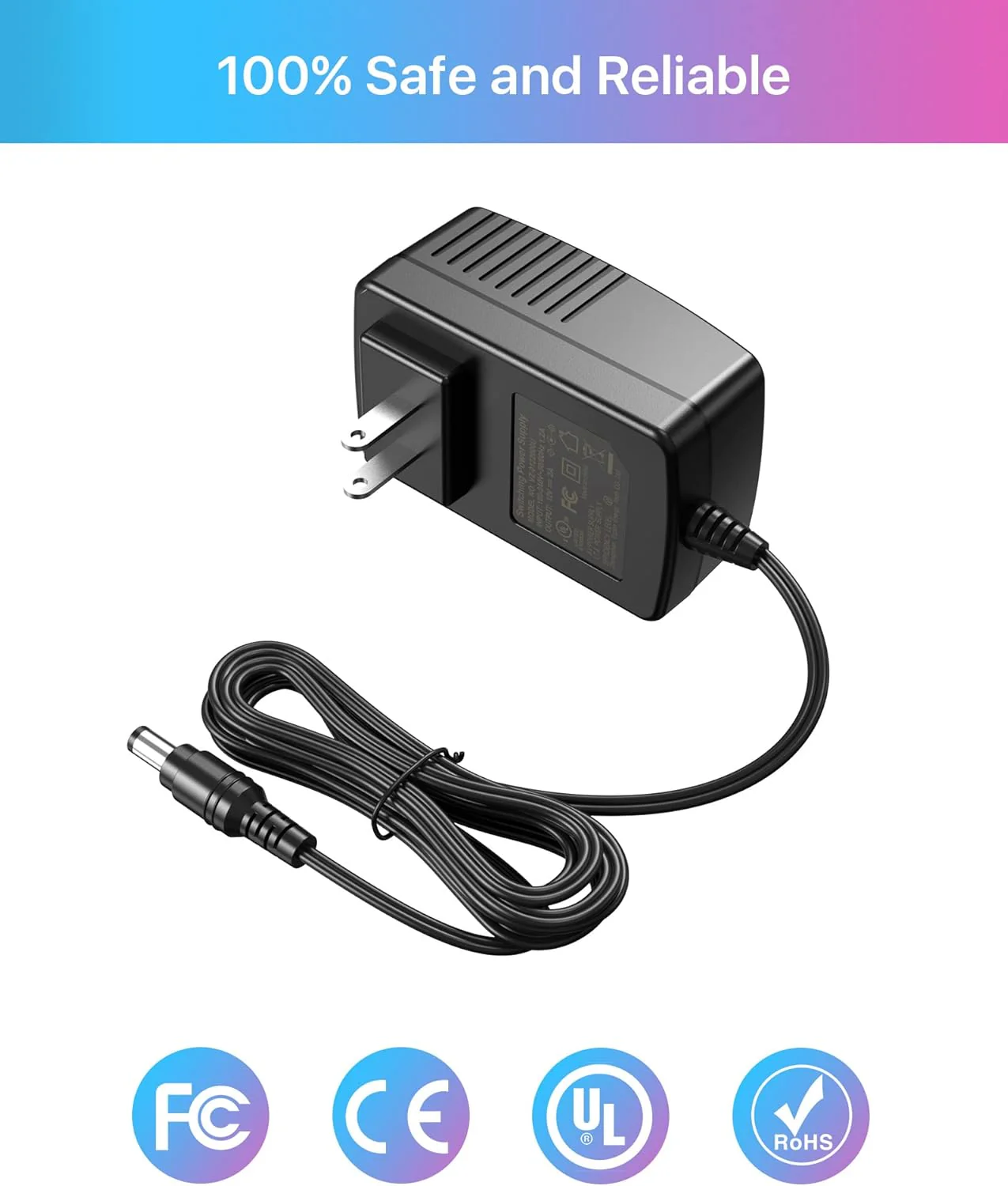 12V 1A /2A /3A Power Adapter, AC 100-240V to DC 12 Volt Transformer, 1 Meter 3.28 Feet Cord - Image 4