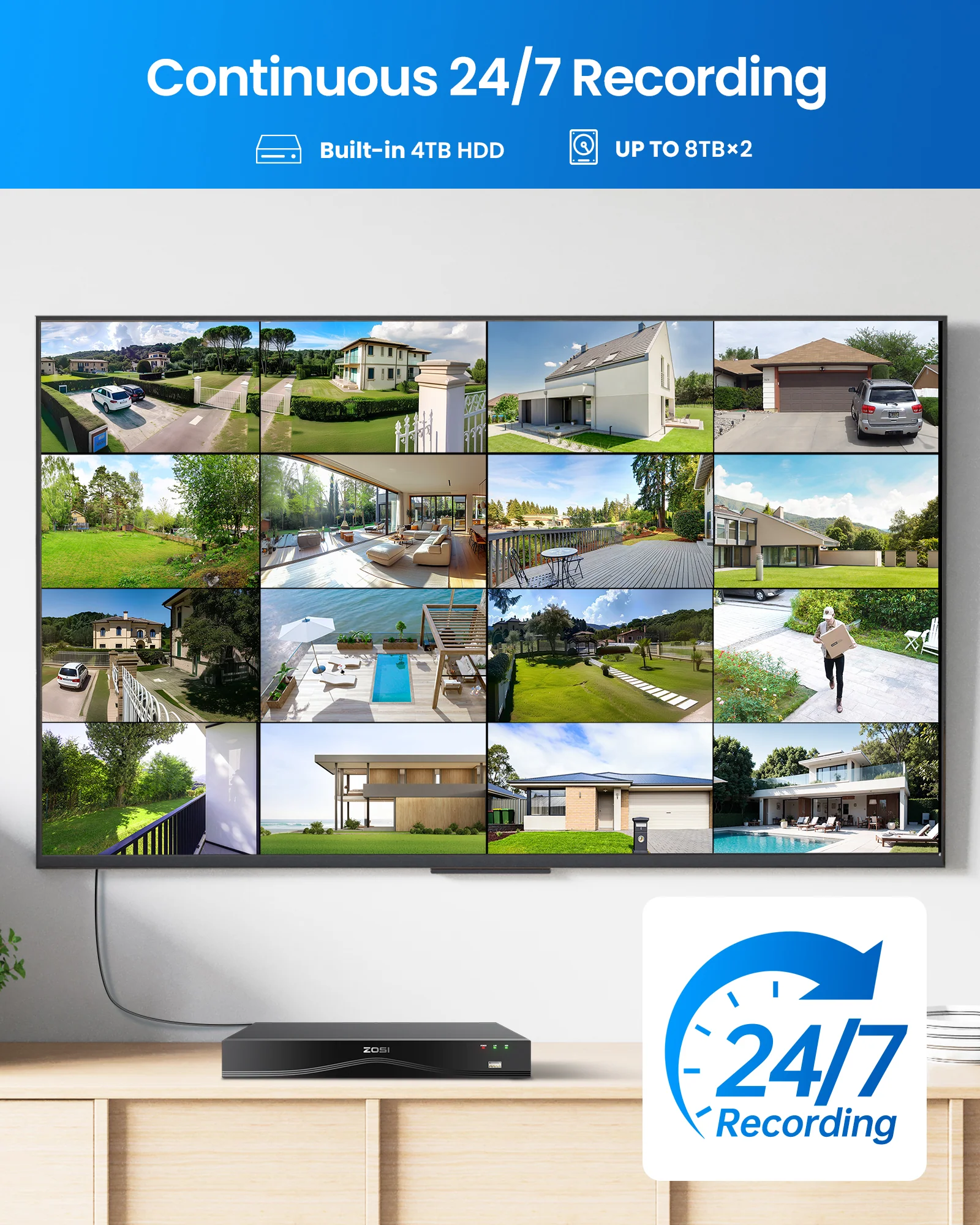 C105 4K 16 Channel Security System + Up to 16 Cameras + 4TB Hard Drive - Image 12