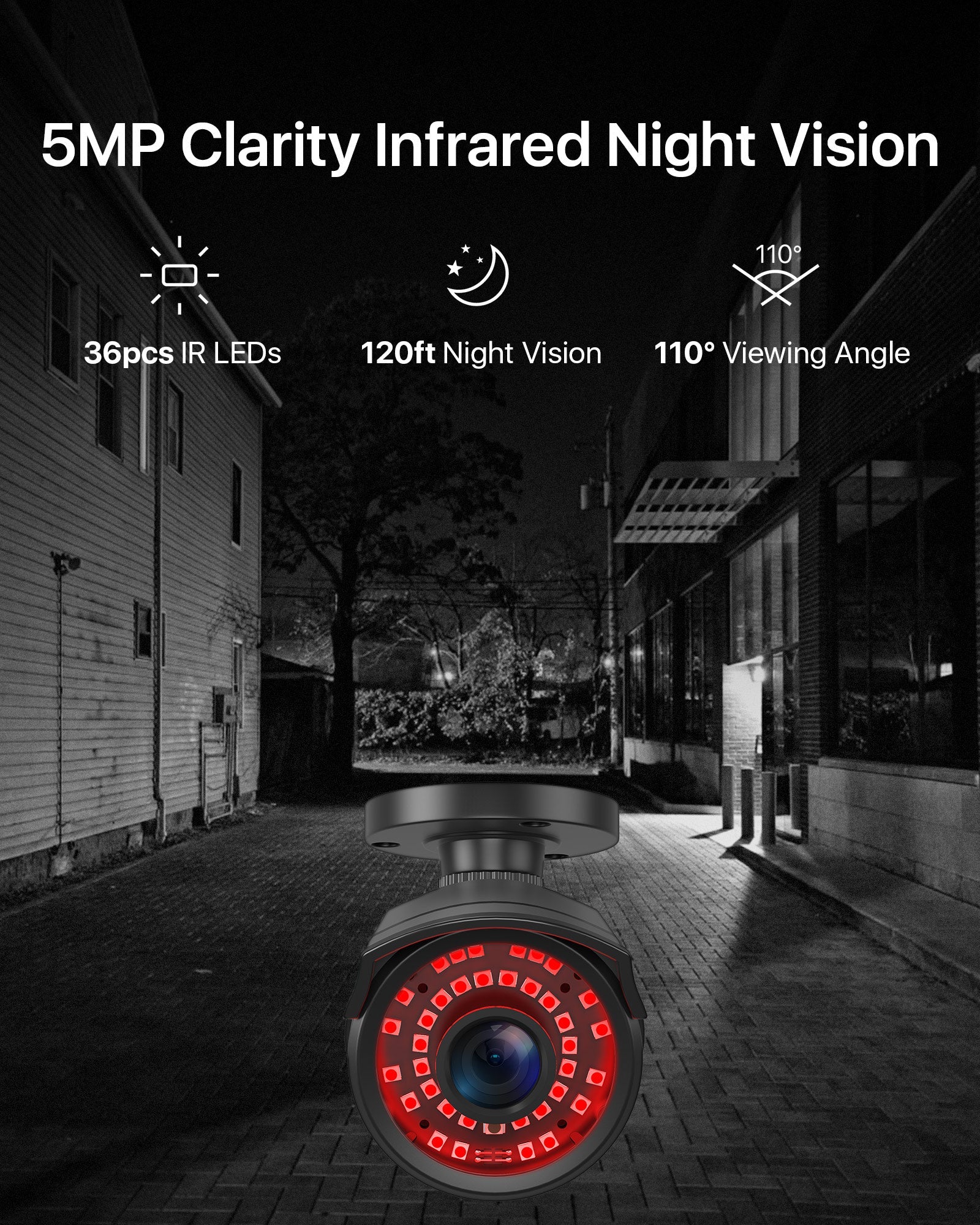 C261 2pack/4pack 5MP Add-on PoE Camera + 60ft Ethernet Cable - Image 5