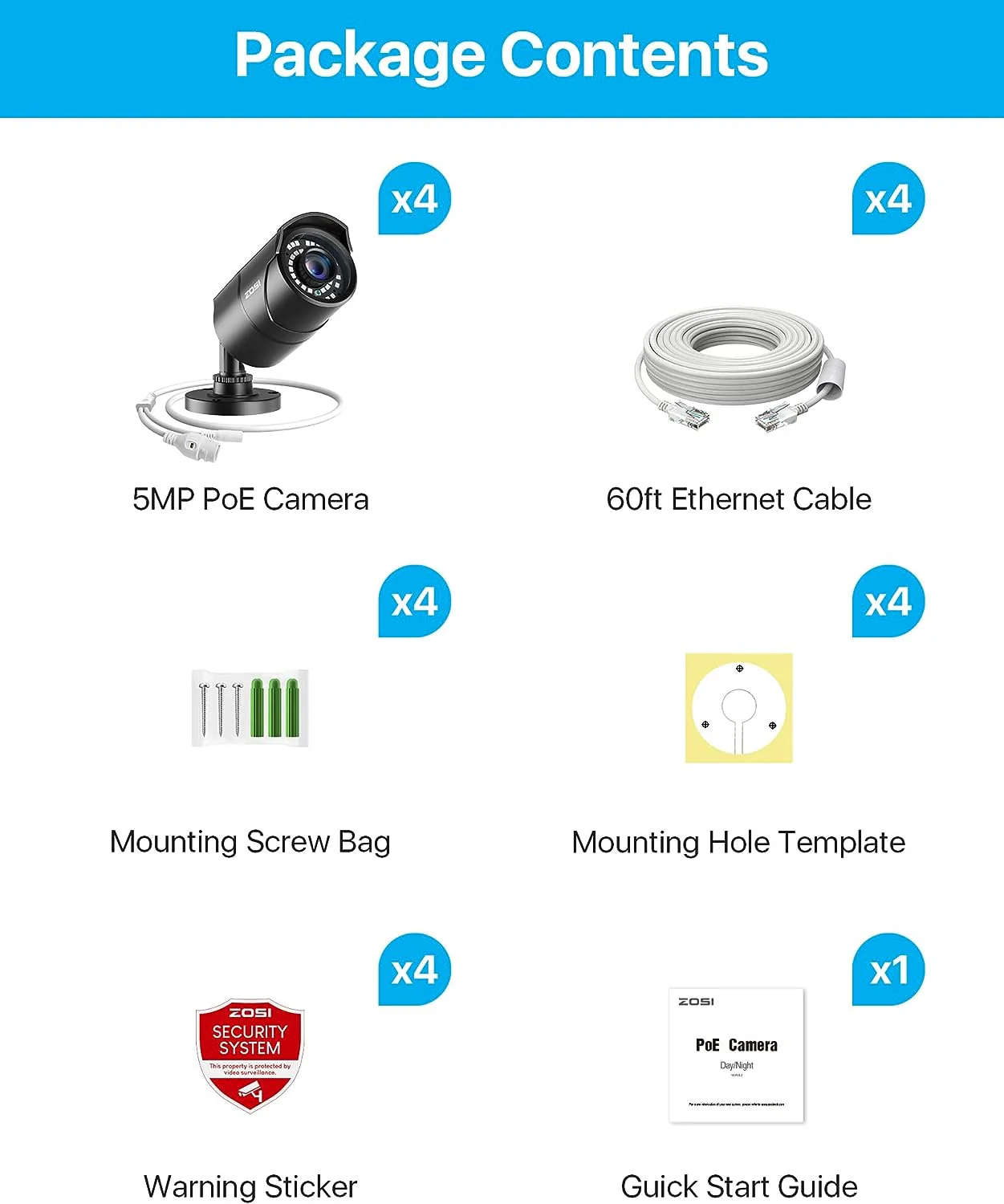 C261 2pack/4pack 5MP Add-on PoE Camera + 60ft Ethernet Cable - Image 7