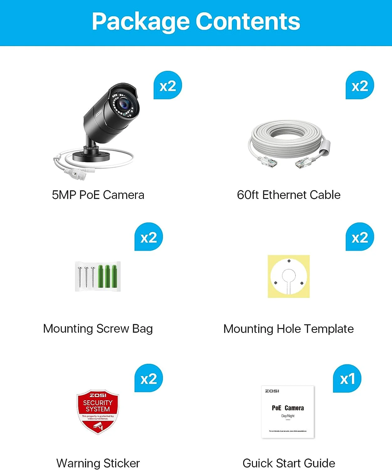 C261 2pack/4pack 5MP Add-on PoE Camera + 60ft Ethernet Cable - Image 8