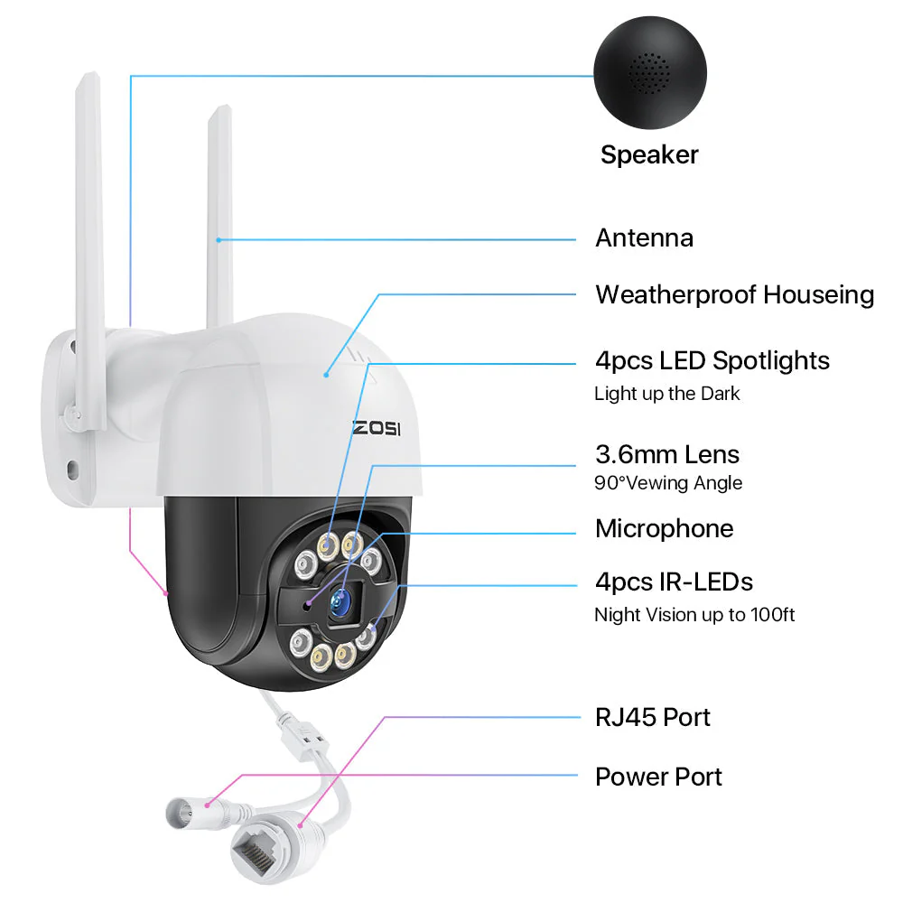 C289 3MP Pan Tilt WiFi Security Camera + Up to 256GB Local Storage - Image 4
