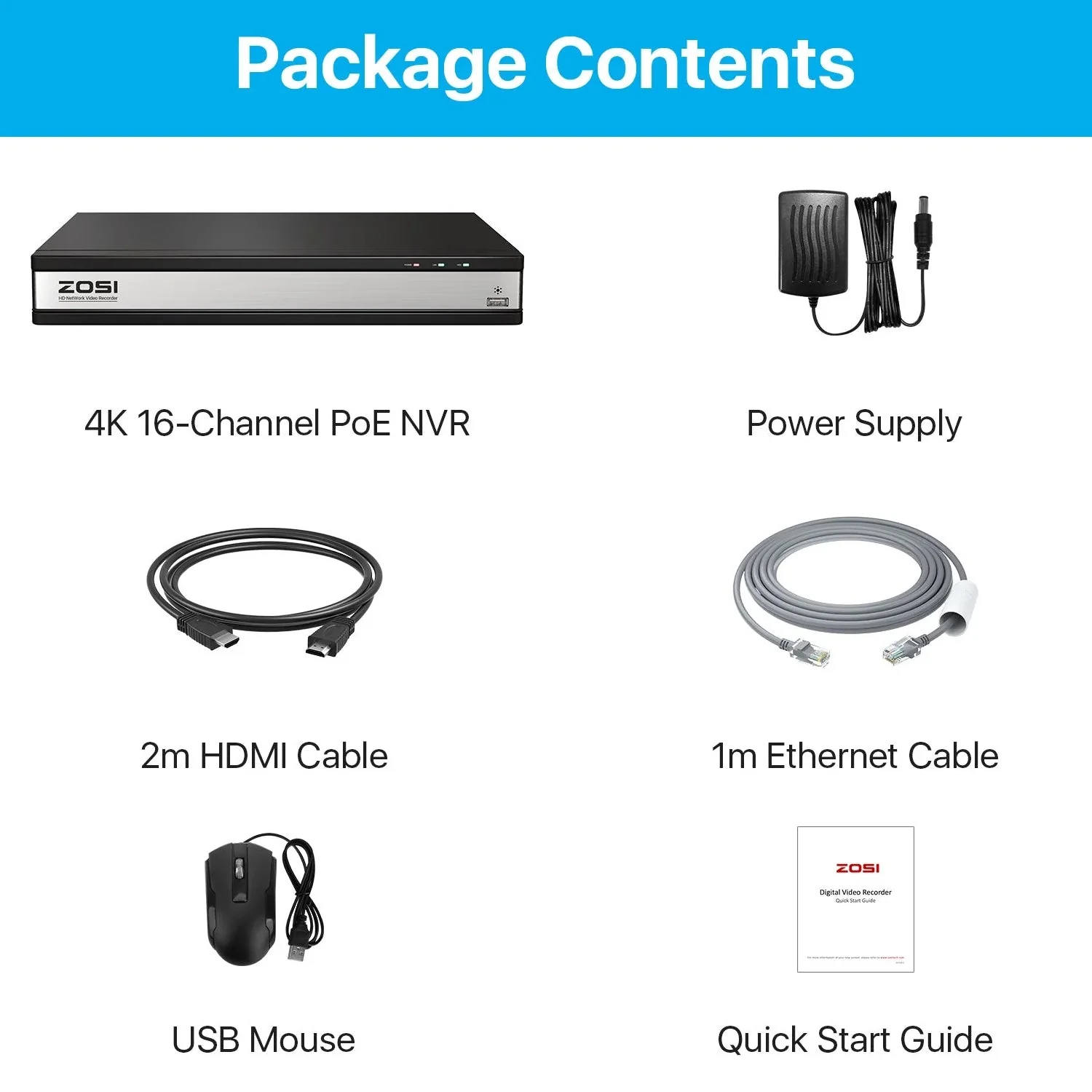 4K 16 Channel Network Video Recorder PoE NVR + 4TB Hard Drive(ZR16HK) - Image 3