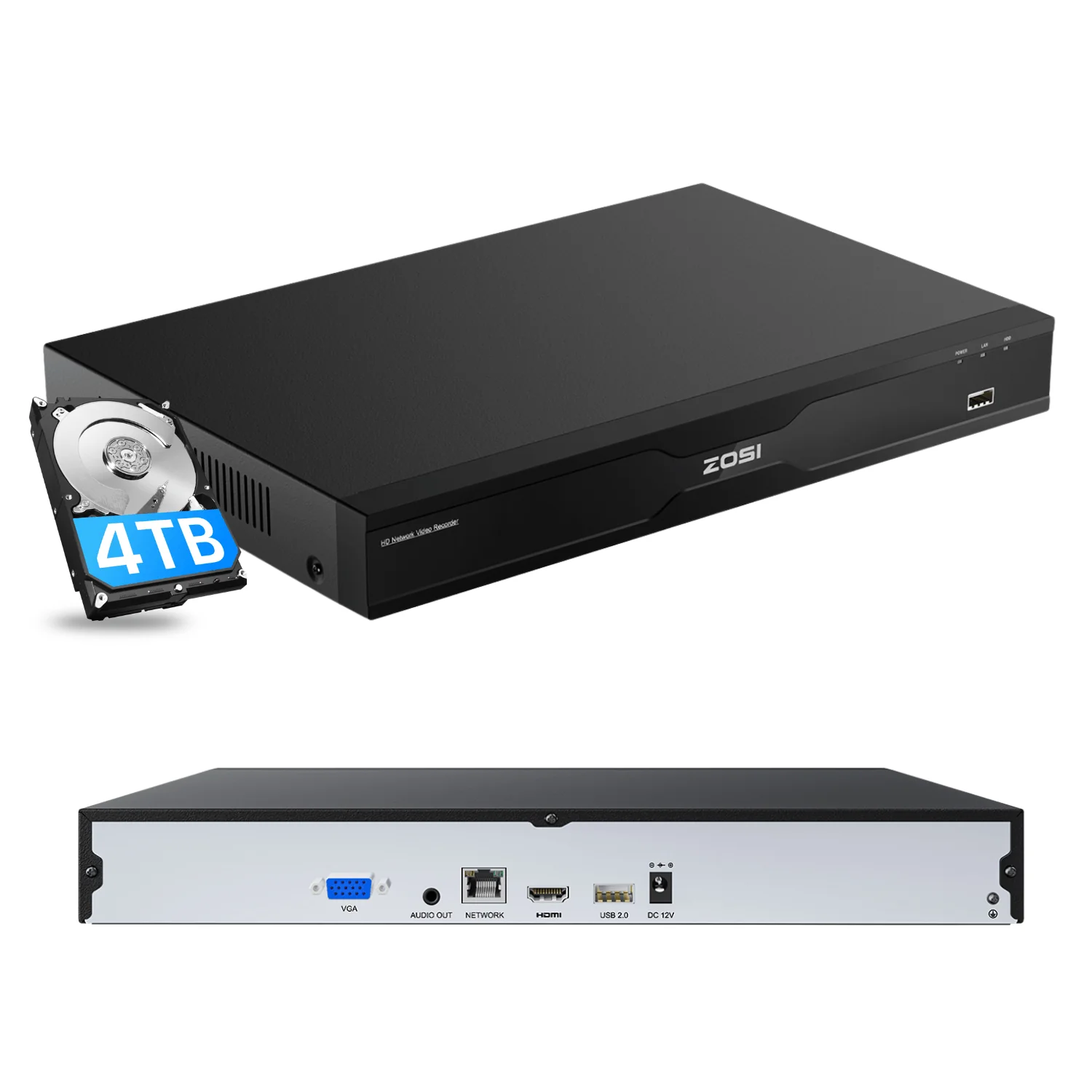 4K Network Video Recorder PoE NVR + Optional 2TB/4TB/8TB Hard Drive - Image 4