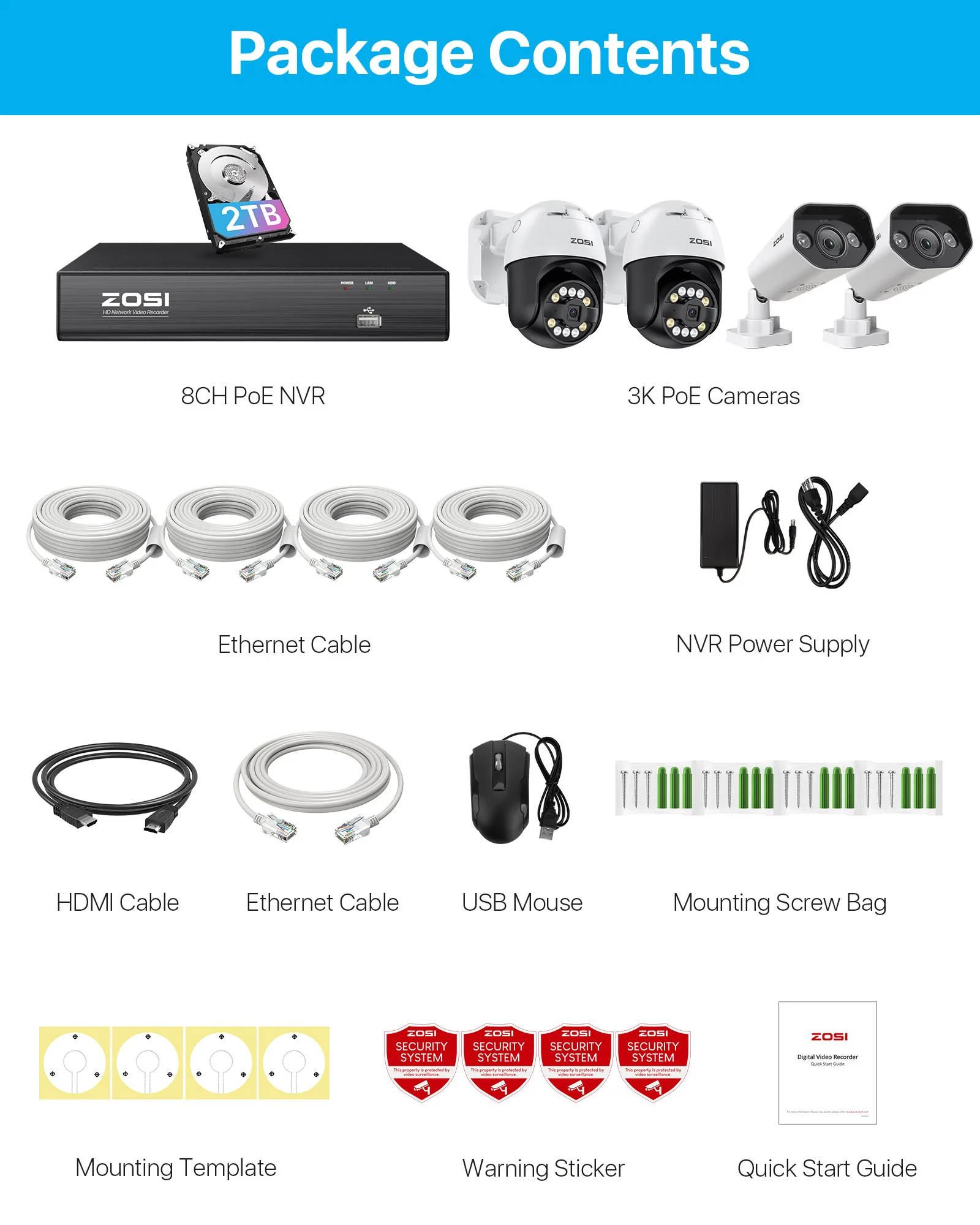 C296/C182 5MP PT & Bullet Camera System + 4K 8CH PoE NVR + 2TB Hard Drive - Image 15