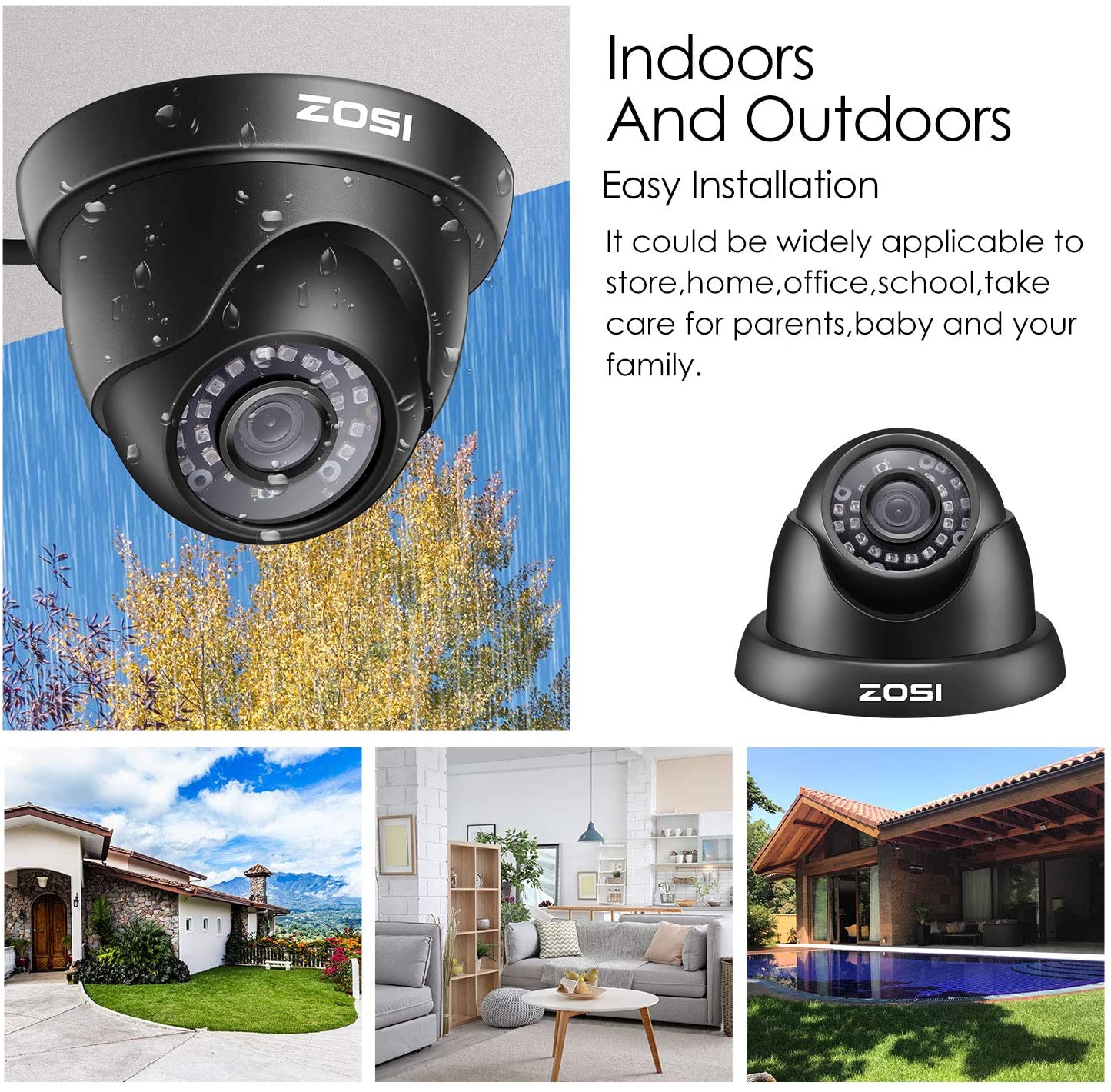 C419 2pack/4pack 1080P HD-TVI Security Camera + 60ft BNC Cable (ZG4192B) - Image 8