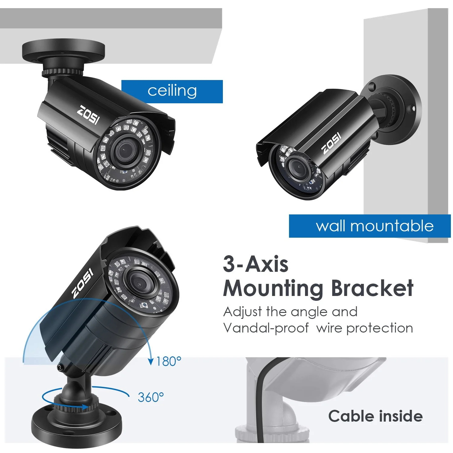 C211 2pack/4pack 1080P Bullet Security Cameras + 60ft BNC (ZG2112B) - Image 10