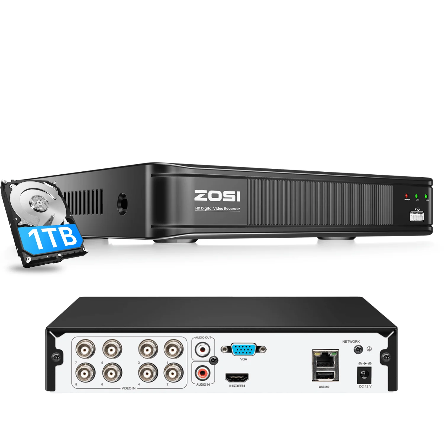 8 Channel 1080P HD Digital Video Recorder DVR (ZR08VMA/ZR08VNA) - Image 3