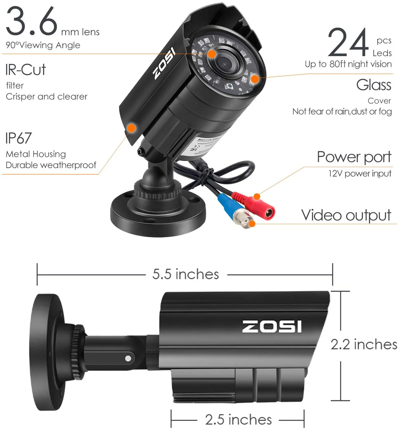 C211 1080P HD-TVI AHD CVI CVBS CCTV Camera - Image 3