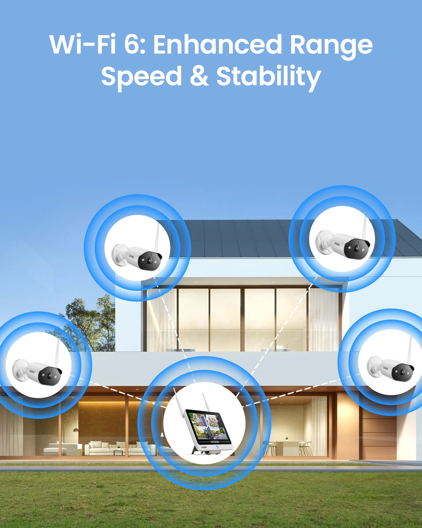 C302 WiFi-6 3MP 8CH Security Camera System + 12 inch LCD Monitor + 2TB HDD - Image 7