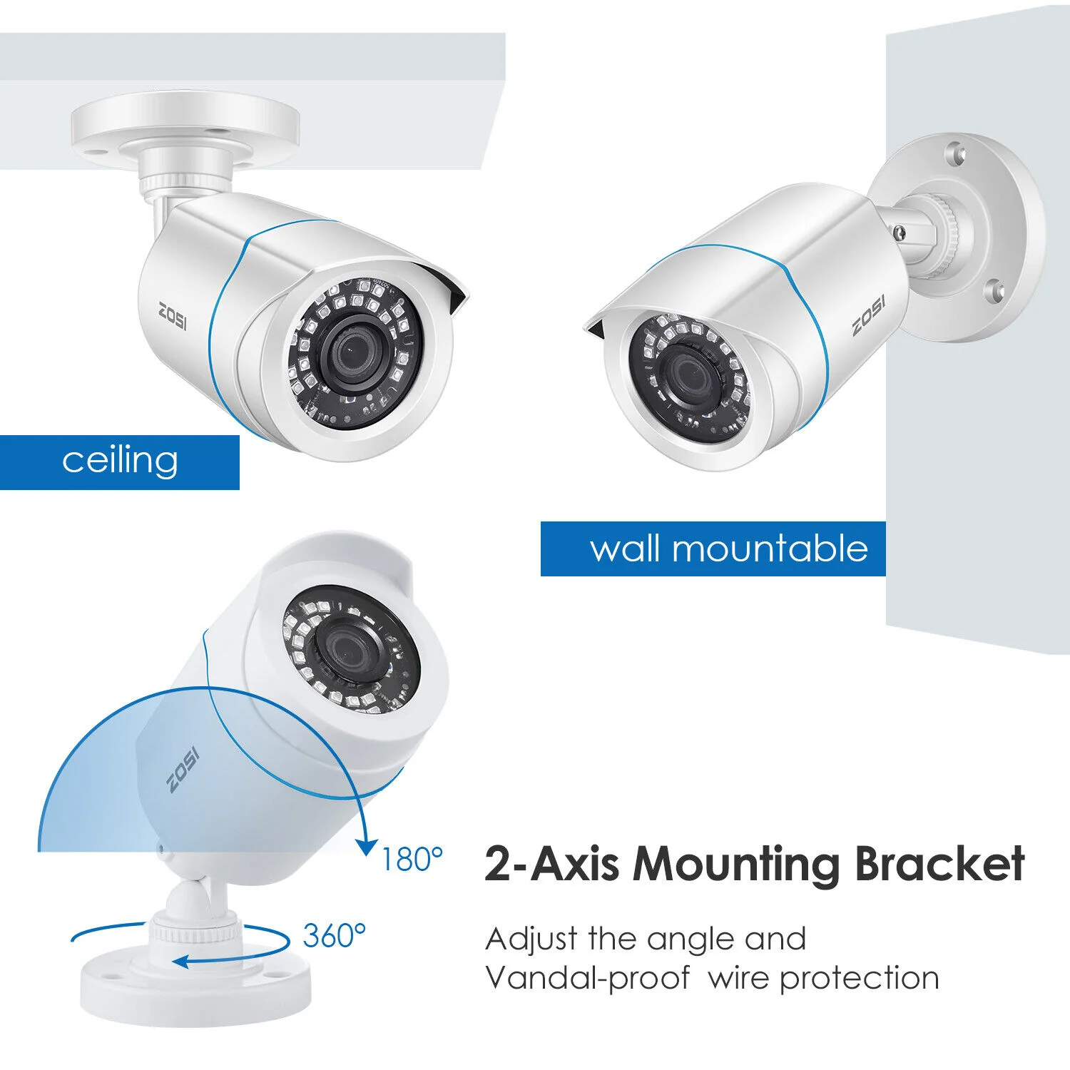 C106 2pack/4pack 1080P HD-TVI Security Cameras + 60ft BNC Cable (ZG1062B) - Image 5