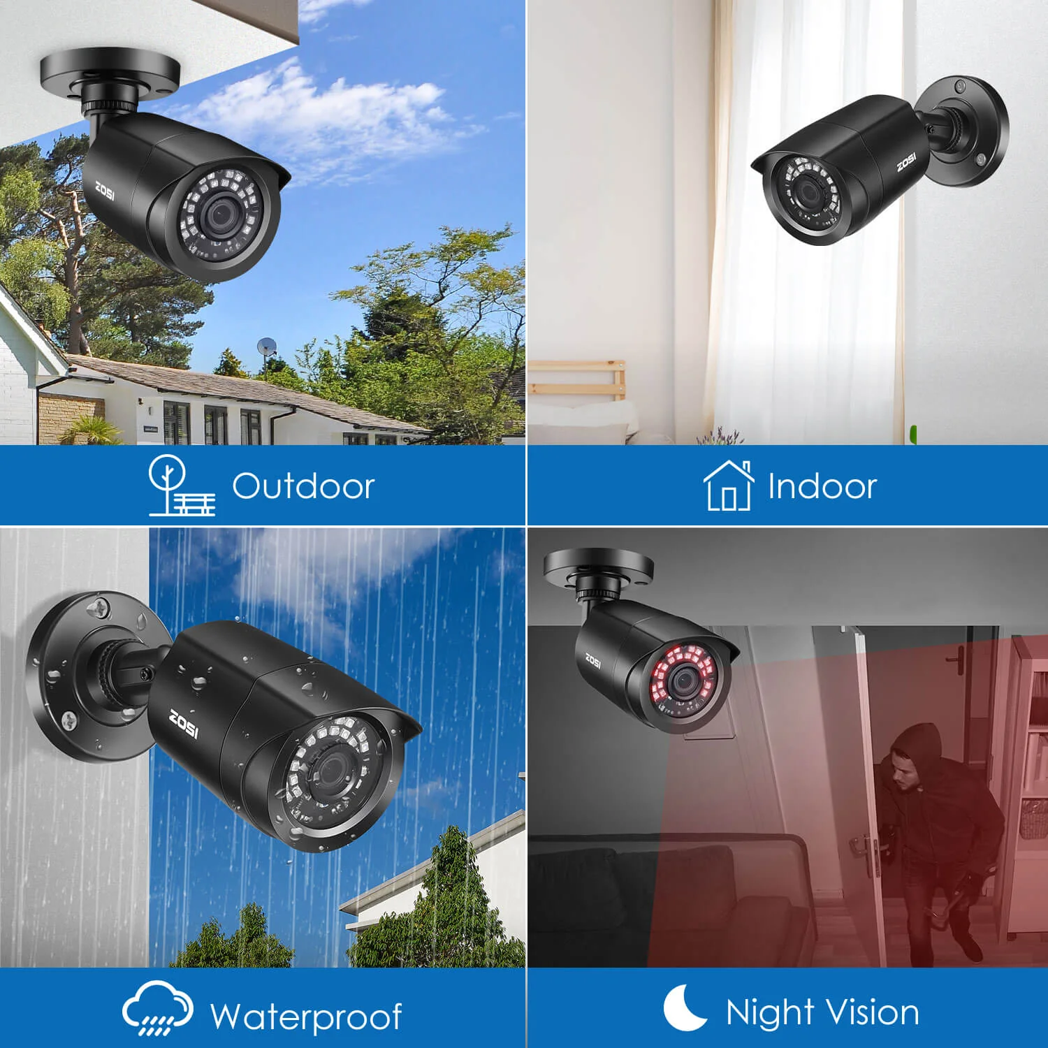 C106 2pack/4pack 1080P HD-TVI Security Cameras + 60ft BNC Cable (ZG1062B) - Image 6