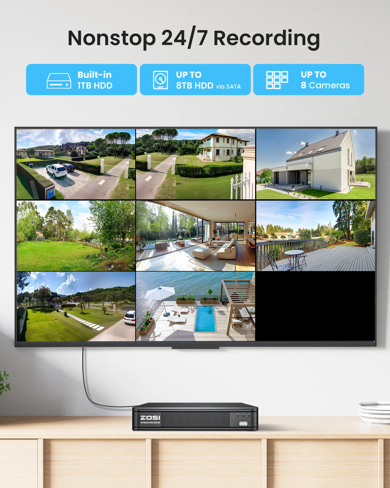 C124 1080P 8 Channel Security Camera System (No hard drive included) - Image 6