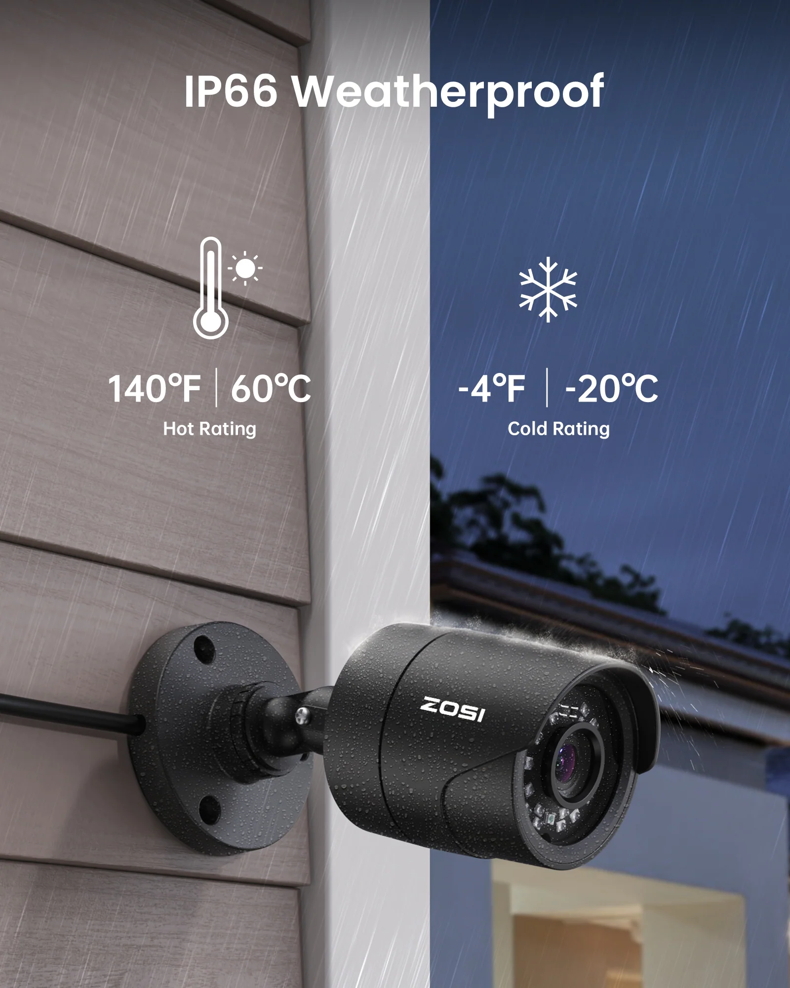 C124 4pcak 1080P TVI CVI AHD CVBS CCTV Security Camera + 60ft Cables (ZG1242C) - Image 4