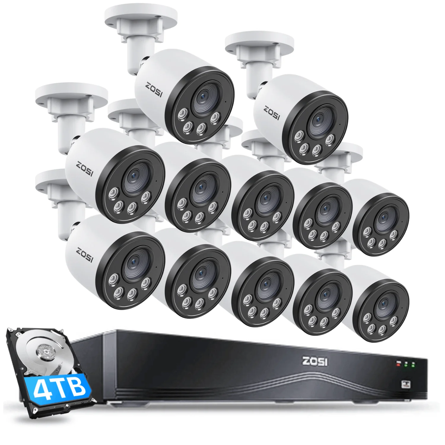 C180 4K PoE Security Camera System + 4K 16CH PoE NVR + 4TB Hard Drive - Image 16