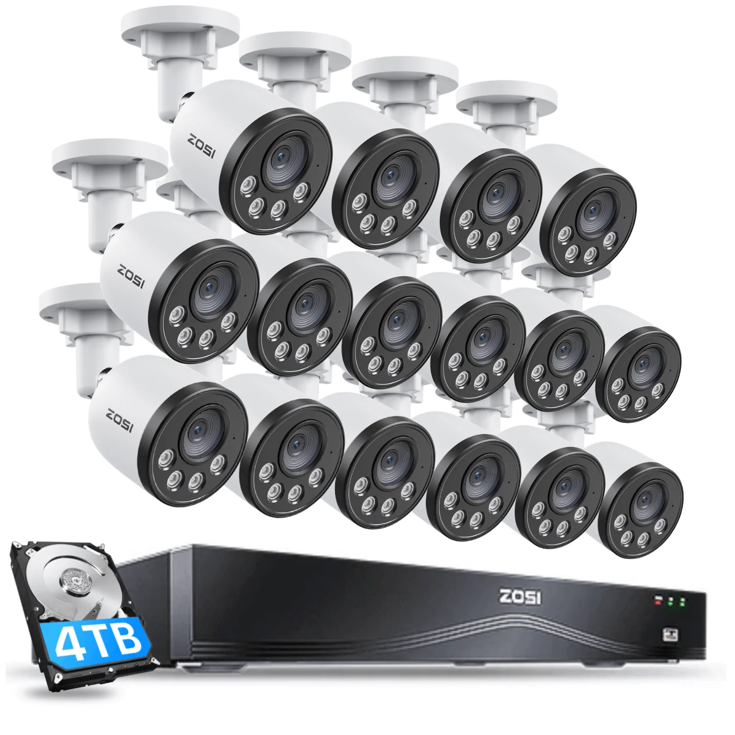 C180 4K PoE Security Camera System + 4K 16CH PoE NVR + 4TB Hard Drive - Image 17