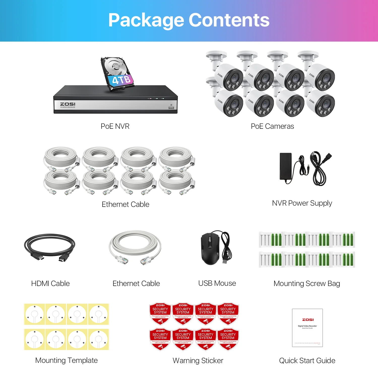 C180 4MP@25fps Security Camera System + 4K 16CH PoE NVR + 4TB Hard Drive - Image 18