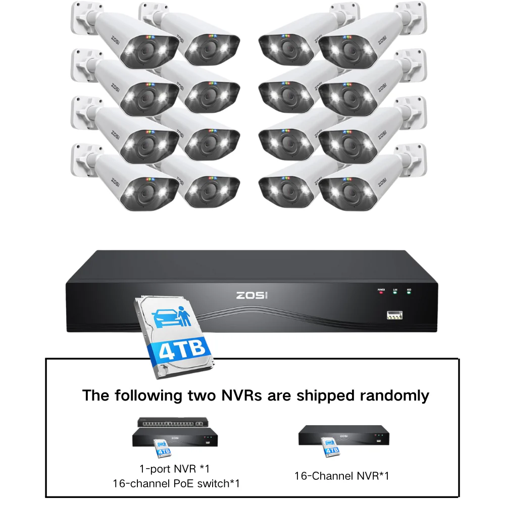 C182 4K 16 Channel PoE Security Camera System + 2-Bay NVR with 4TB/8TB Hard Drive - Image 15