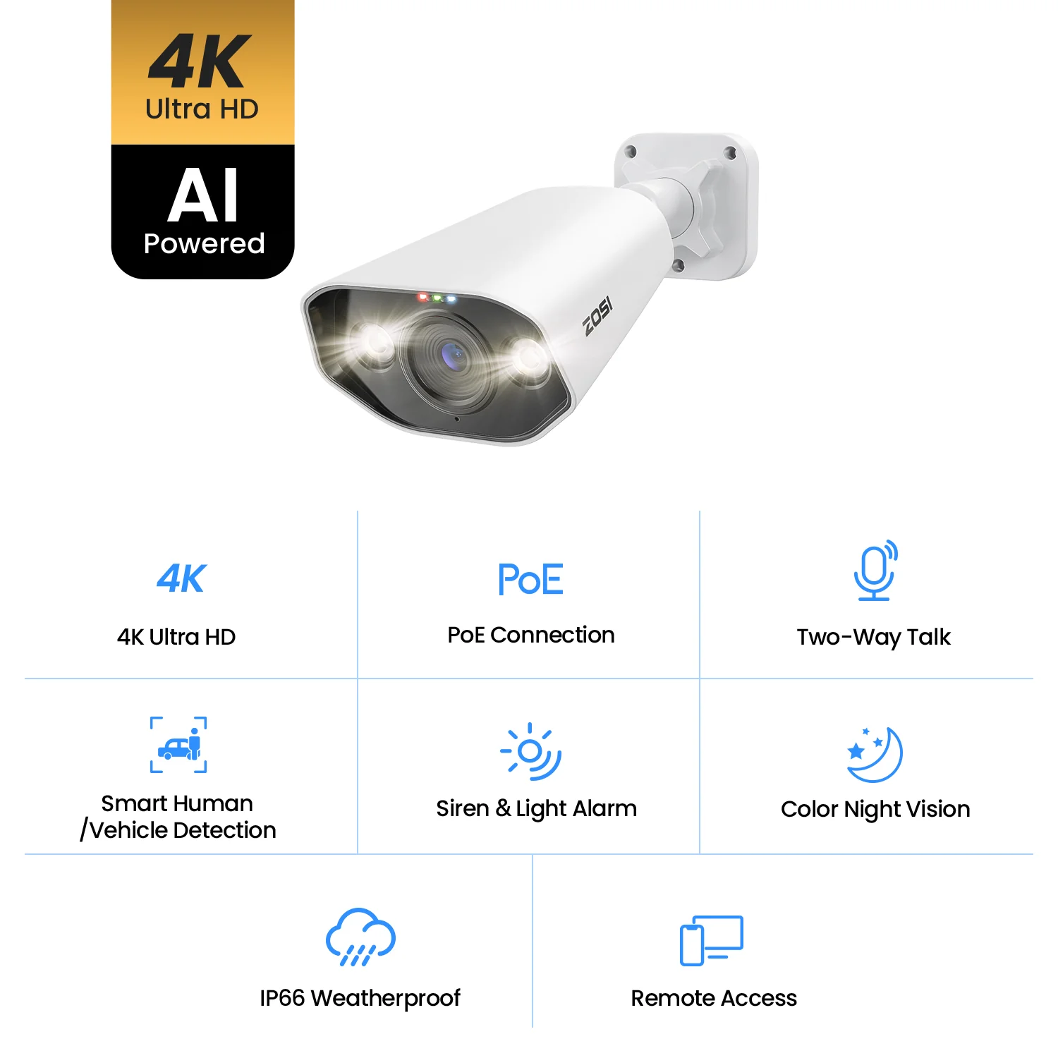C182 4K PoE Add-on Camera, Work with Network Video Recorder NVR - Image 3