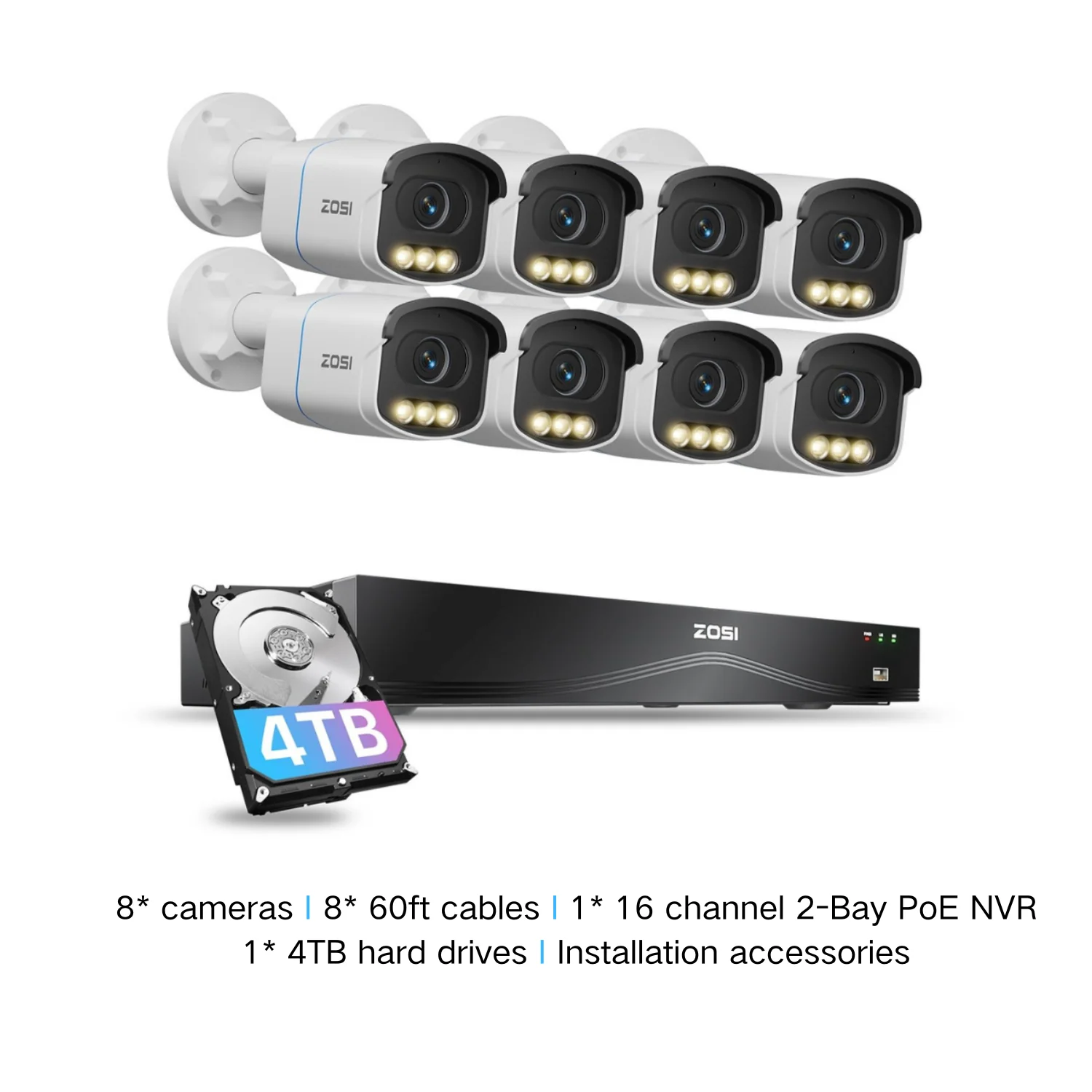C186A 4K 8CH PoE Security System with Full-Color Night + 2TB/4TB Hard Drive - Image 26