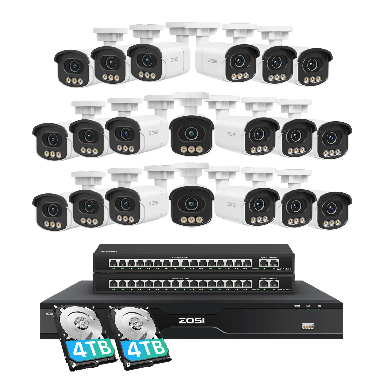C186A 4K 32 Channel True Color Night Security System + 2-Bay PoE NVR + Up To 16TB HDD - Image 20