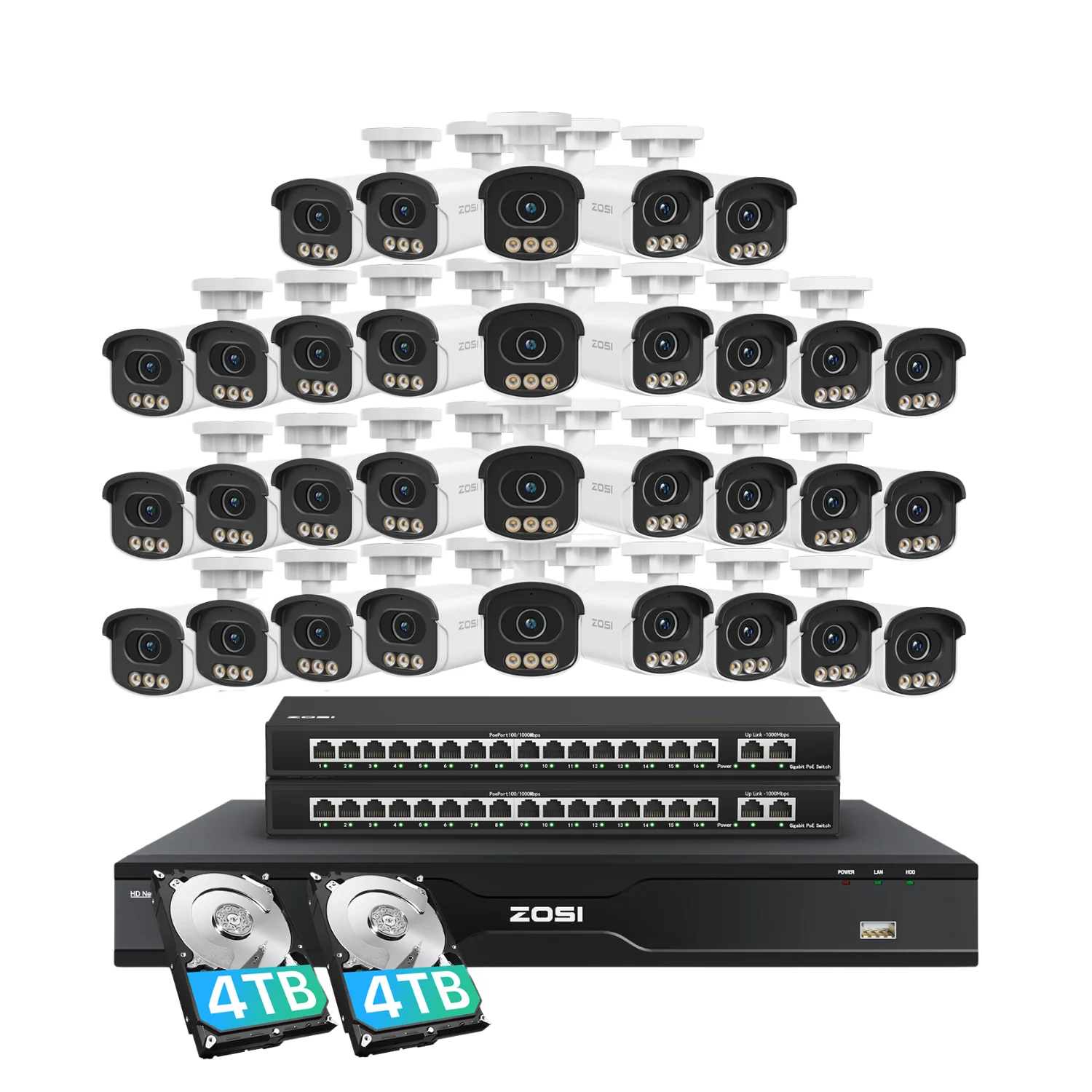 C186A 4K 32 Channel True Color Night Security System + 2-Bay PoE NVR + Up To 16TB HDD - Image 22