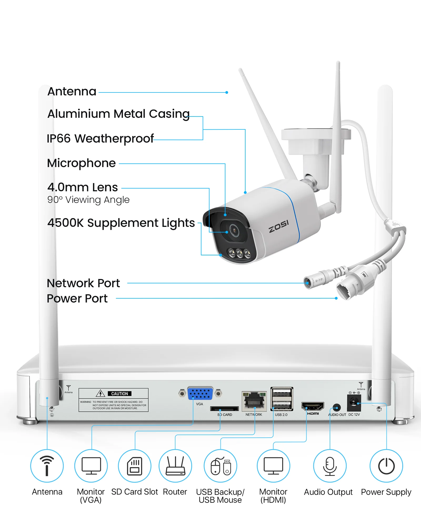 C186A 4K / 5MP WiFi-6 Security Camera System + Full-Color Night Vision - Image 11