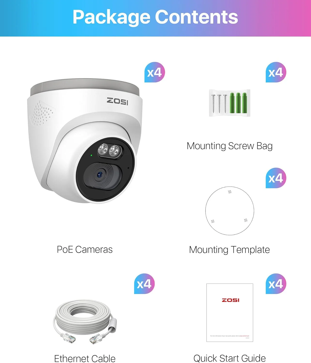 C220 2Pack/4Pack 4MP Add-on PoE Camera + 60ft Ethernet Cable - Image 11