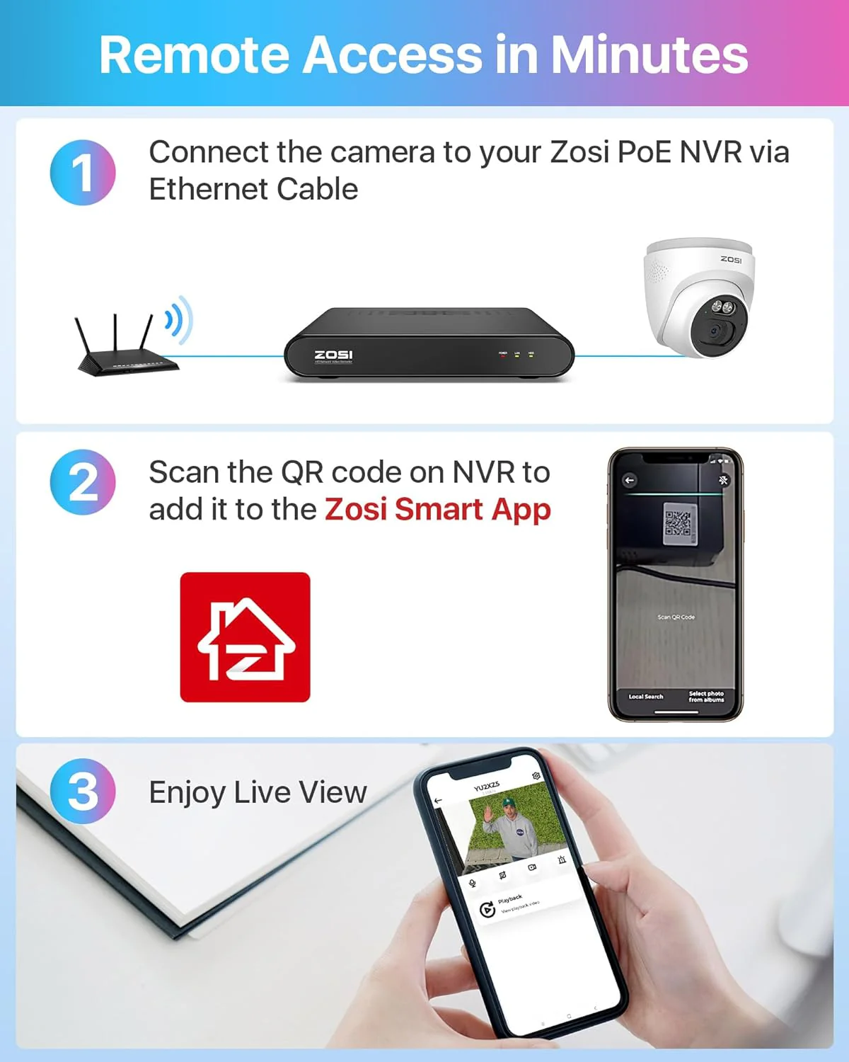 C220 2Pack/4Pack 4MP Add-on PoE Camera + 60ft Ethernet Cable - Image 6