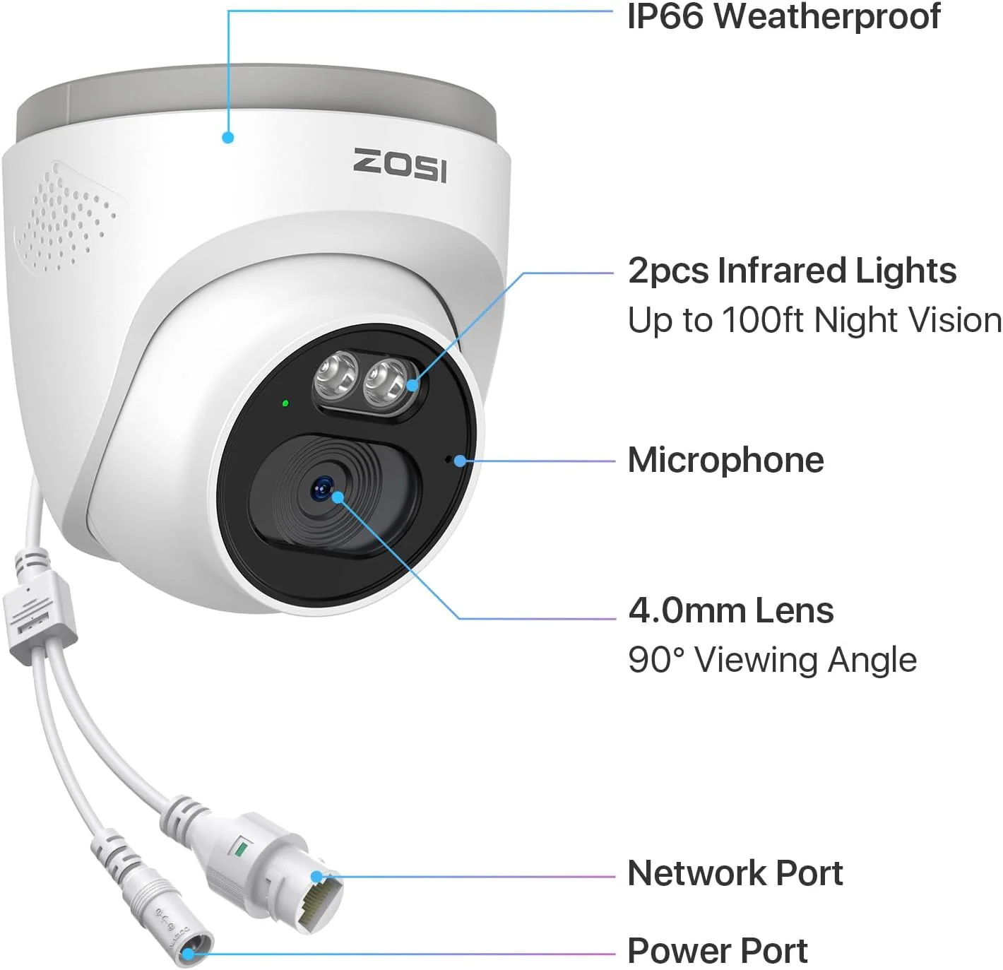 C220 2Pack/4Pack 4MP Add-on PoE Camera + 60ft Ethernet Cable - Image 8