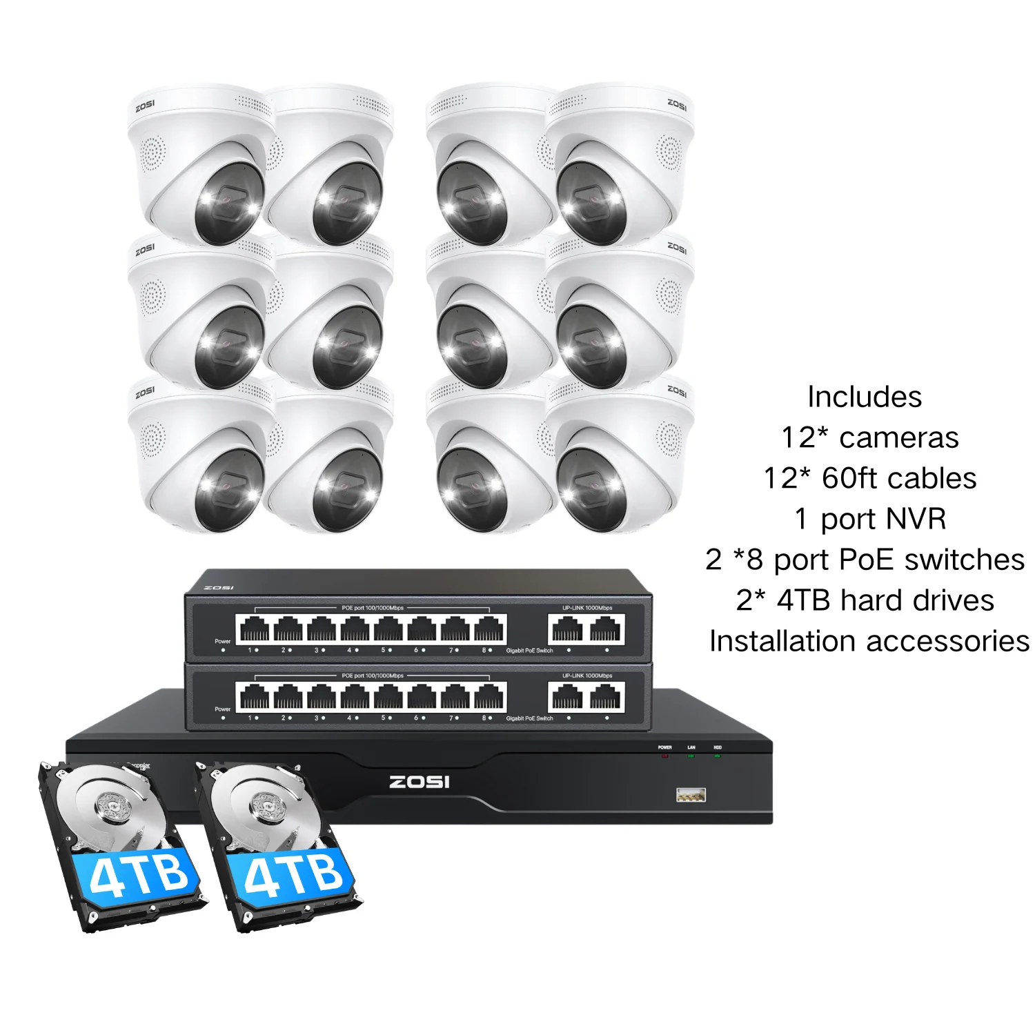 C225 4K 16CH PoE Security System + 2-Bay PoE NVR with 4TB/8TB HDD - Image 20