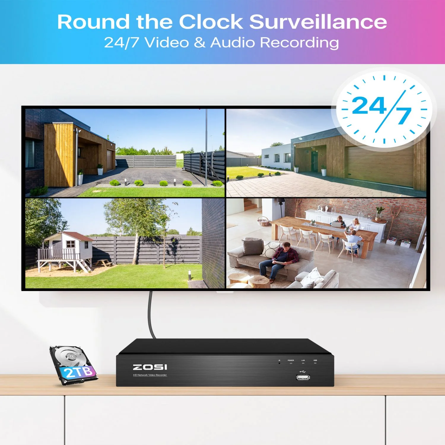 C225 4K 8CH 4-Cam PoE Security System + 2TB Hard Drive - Image 7