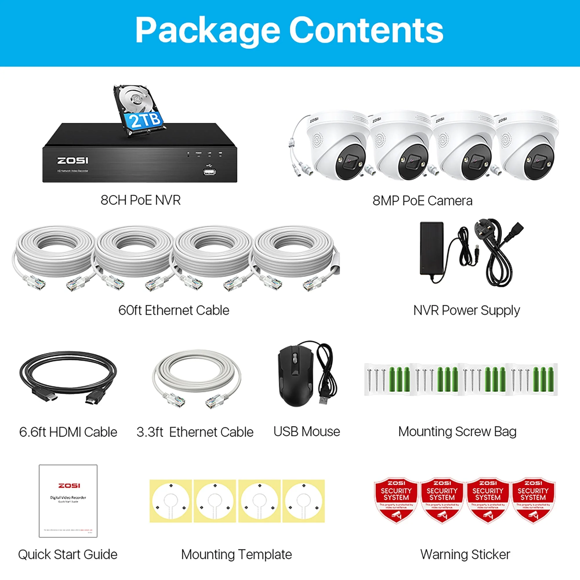 C225 4K 8CH PoE Security Camera System + 2pack/4pack C182 Camera - Image 16