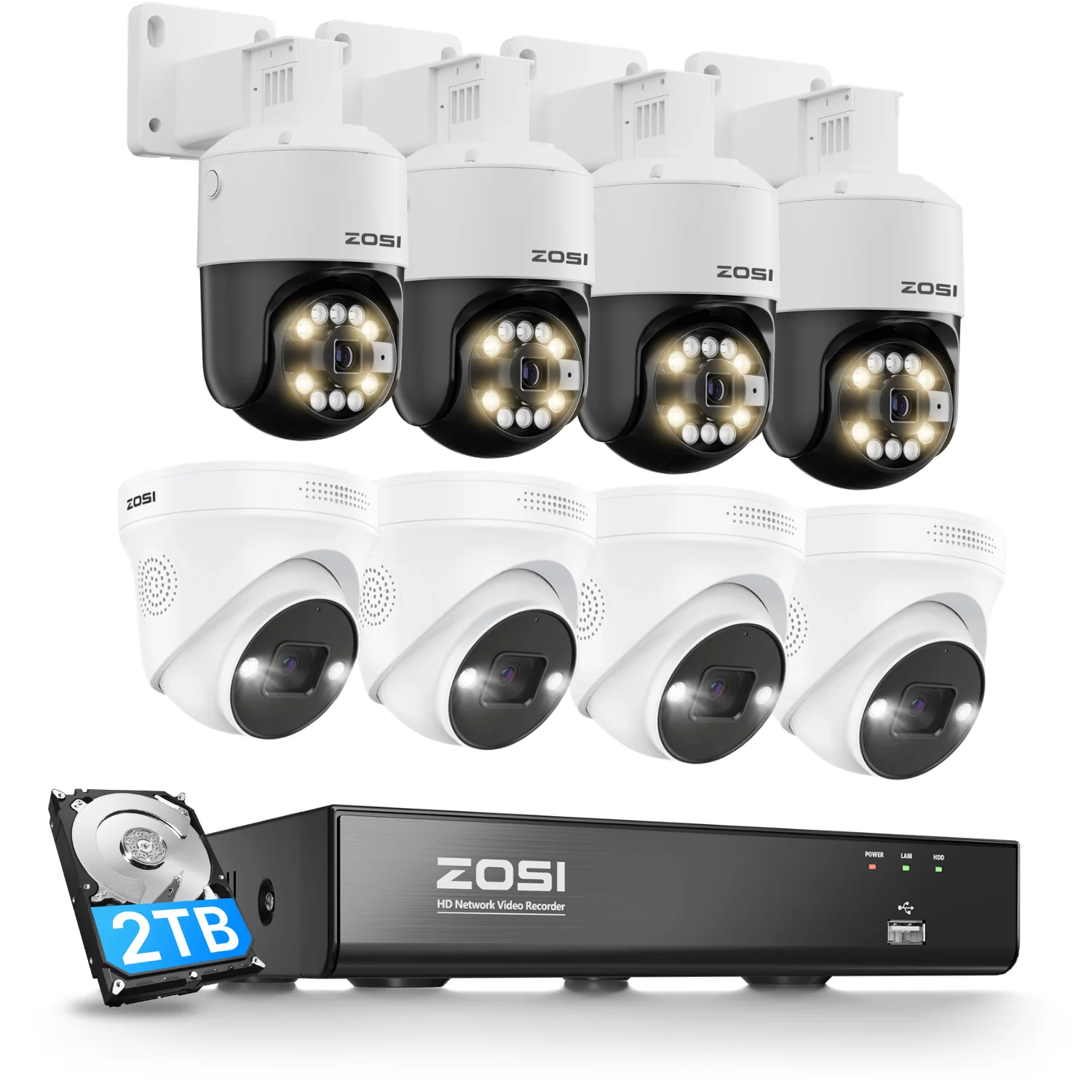C225 4K 8CH PoE Security Camera System + 2pack/4pack C296 PTZ Camera - Image 16