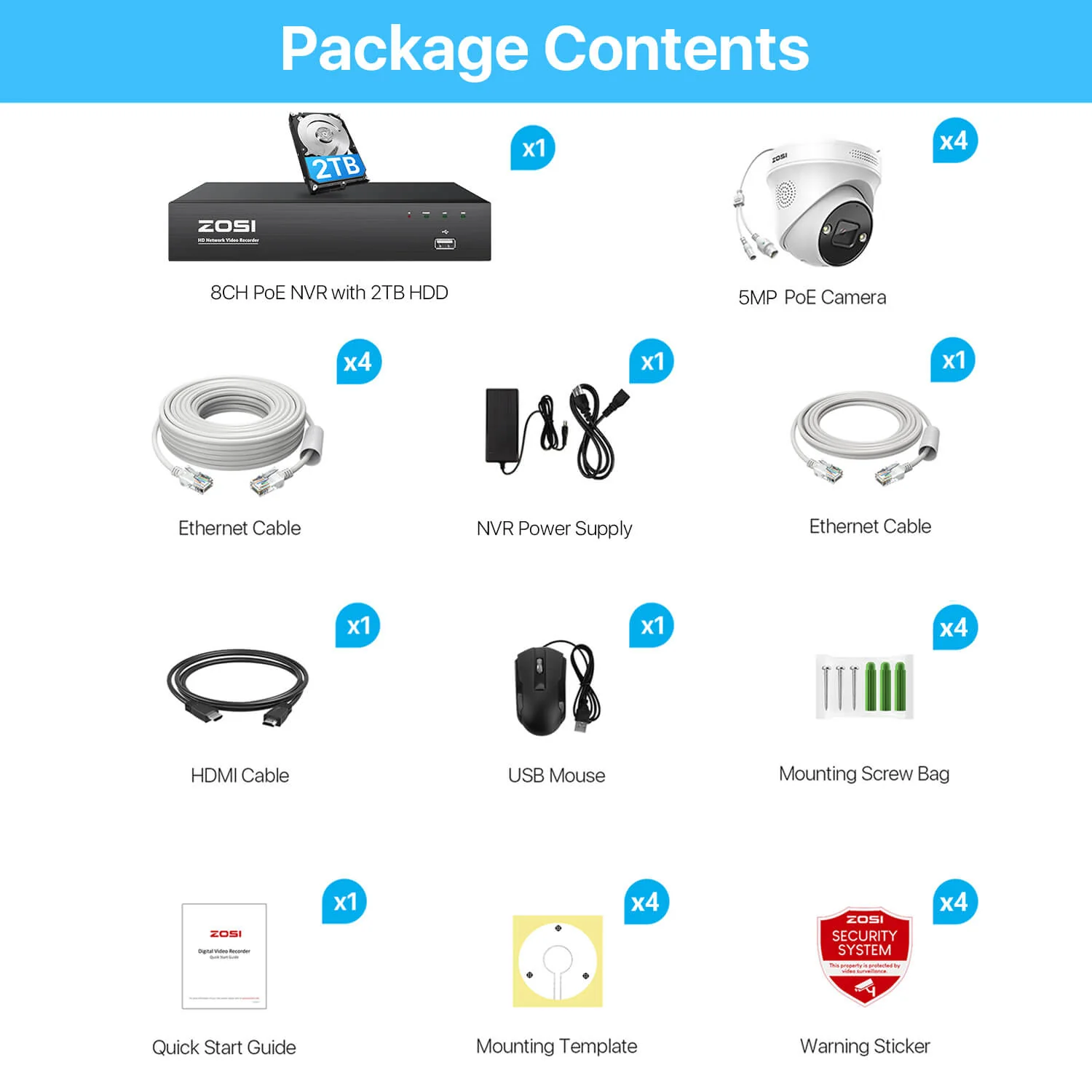 C225 5MP Security Camera System + 4K 8CH PoE NVR + 2TB Hard Drive - Image 14