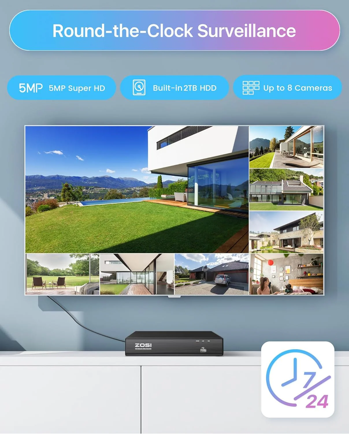 C261 5MP PoE Security System with Audio + 4K 8CH PoE NVR + 2TB Hard Drive - Image 9