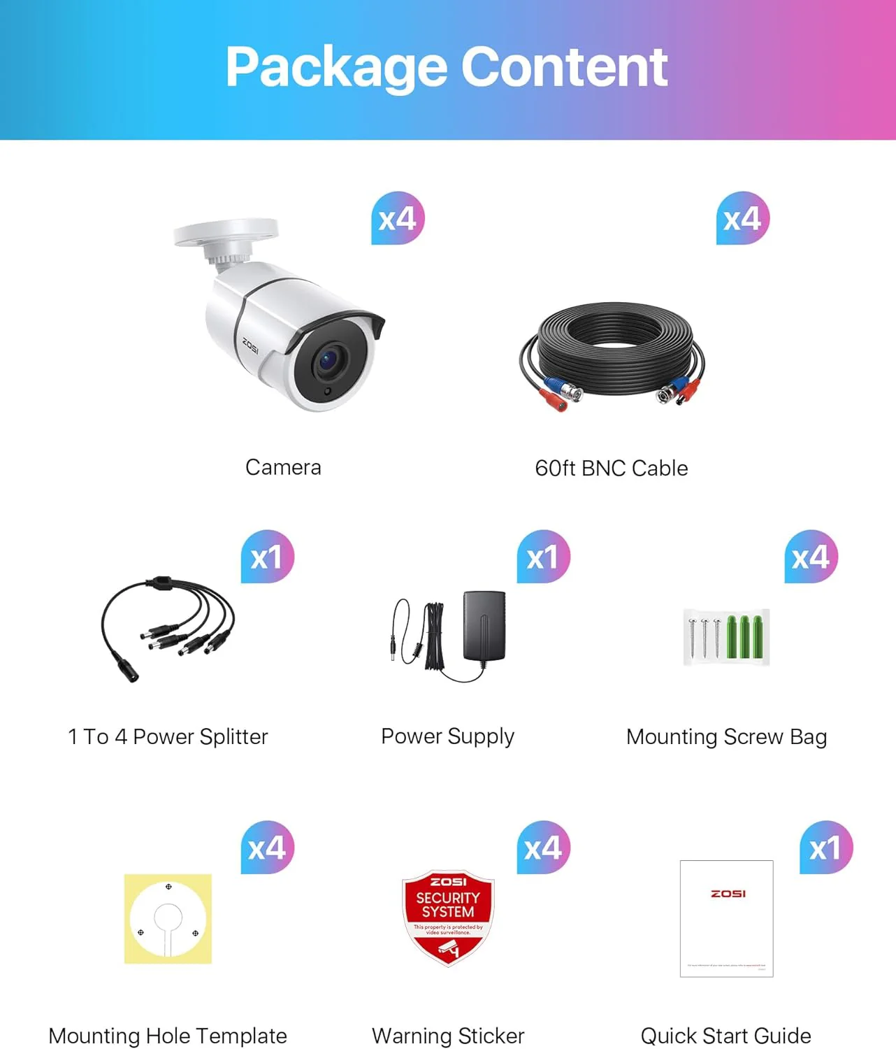 C261 2pack/4pack 1080P Analog Security Cameras with Audio + 60ft BNC Cable - Image 10