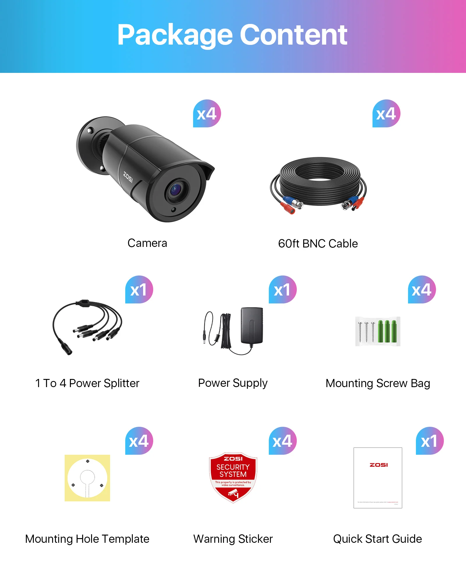 C261 2pack/4pack 1080P Analog Security Cameras with Audio + 60ft BNC Cable - Image 11