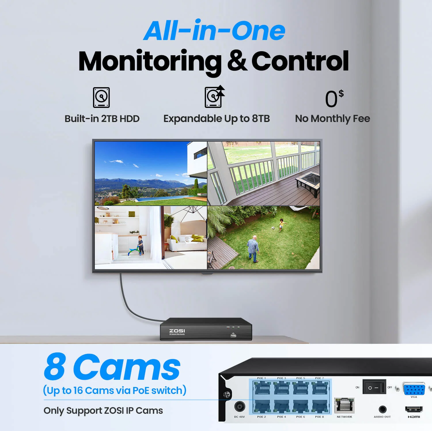 C290M 4K PTZ PoE Security Camera System + 4K 8CH PoE NVR + 2TB Hard Drive - Image 7