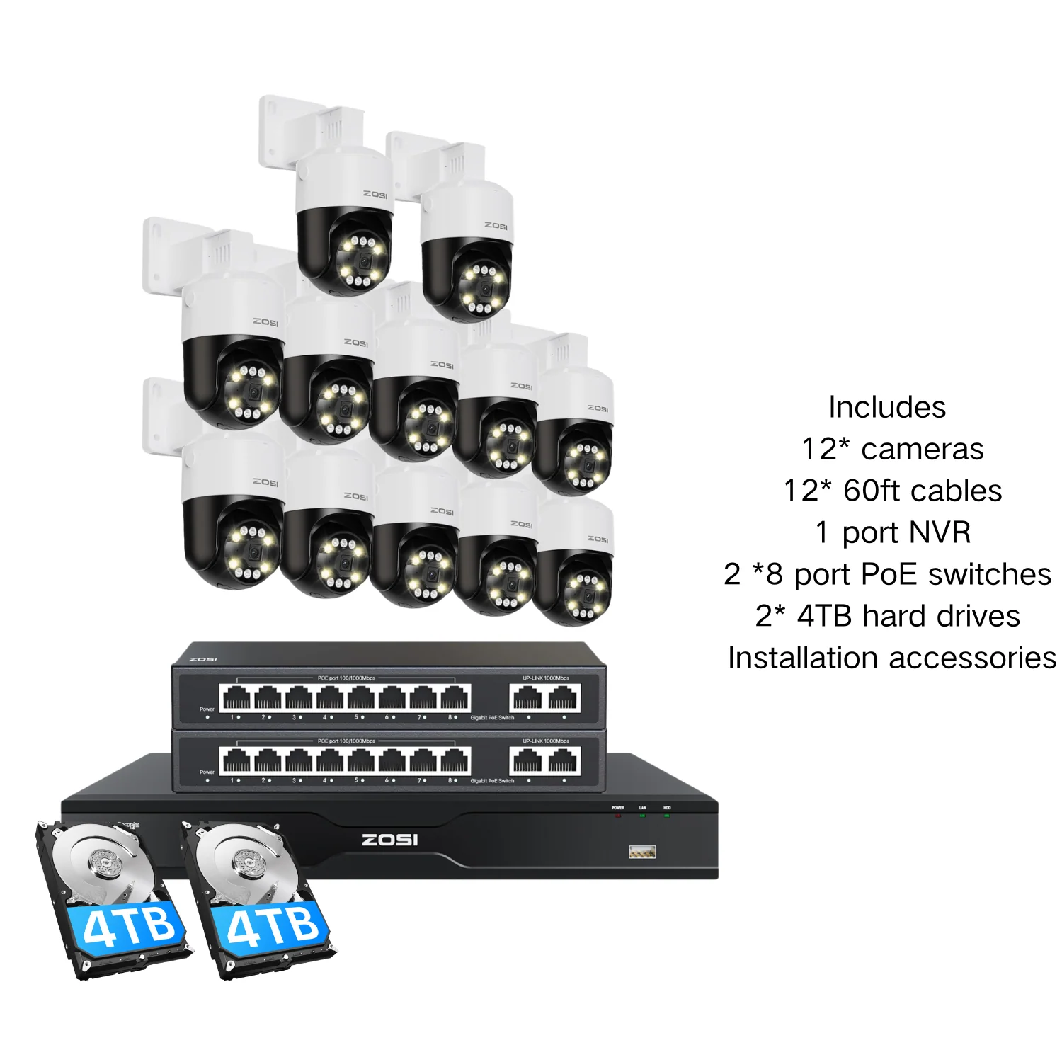 C296B 4K 16 Channel Pan-Tilt PoE Security Camera System + 4TB/8TB HDD - Image 20