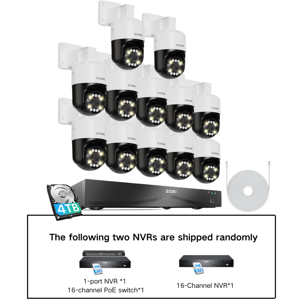 C296B 4K 16 Channel Pan-Tilt PoE Security Camera System + 4TB/8TB HDD - Image 23