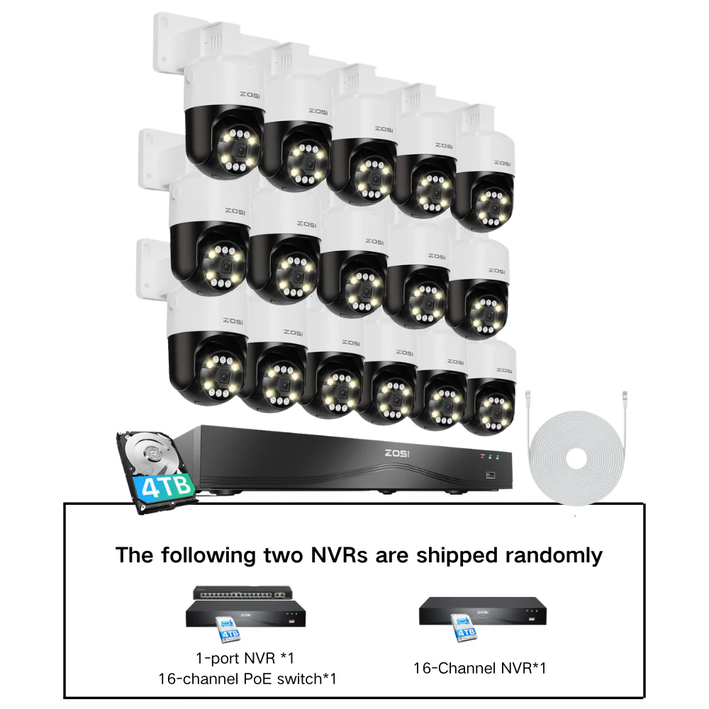 C296B 4K 16 Channel Pan-Tilt PoE Security Camera System + 4TB/8TB HDD - Image 24