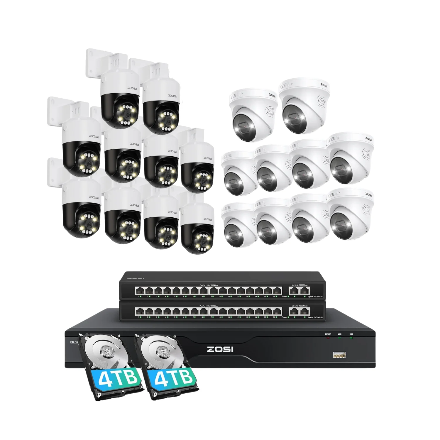 C296B/C225 32 Channel 4K PT PoE Security Camera System for Business - Image 20