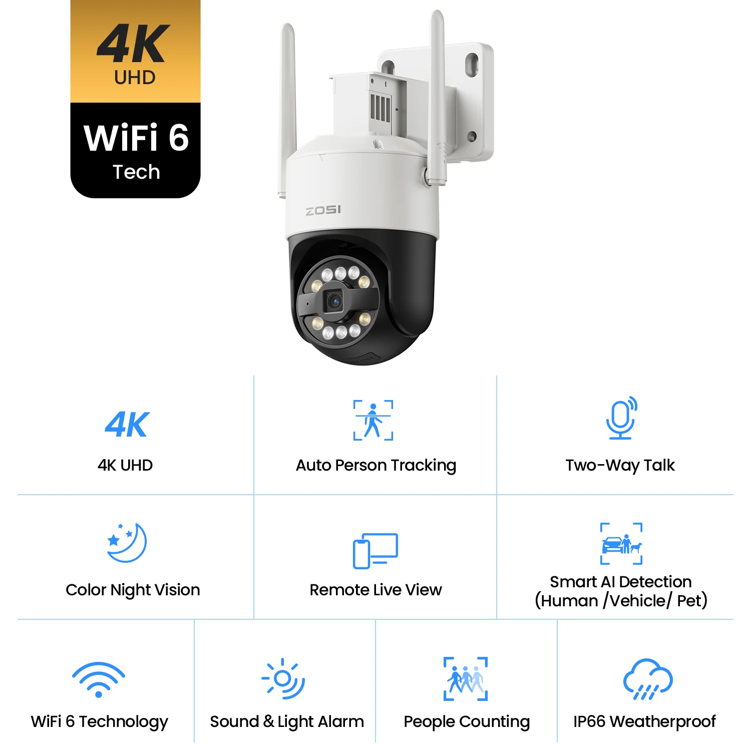 C296B 4K/5MP Wi-Fi 6 Pan Tilt Security Camera + Up to 256GB Local Storage - Image 3
