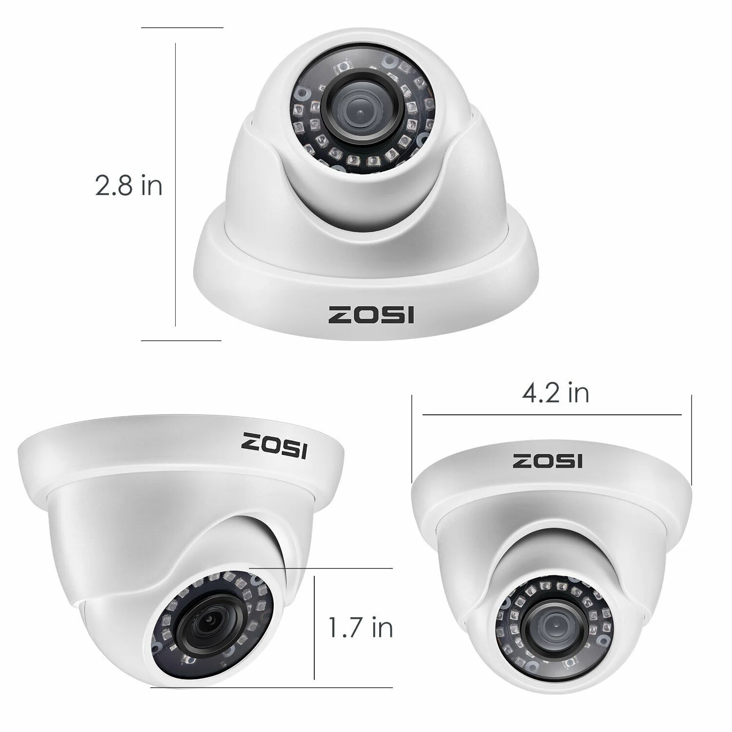 C419 2MP TVI/CVI/AHD/CVBS Dome CCTV Camera (ZG4192C) - Image 9