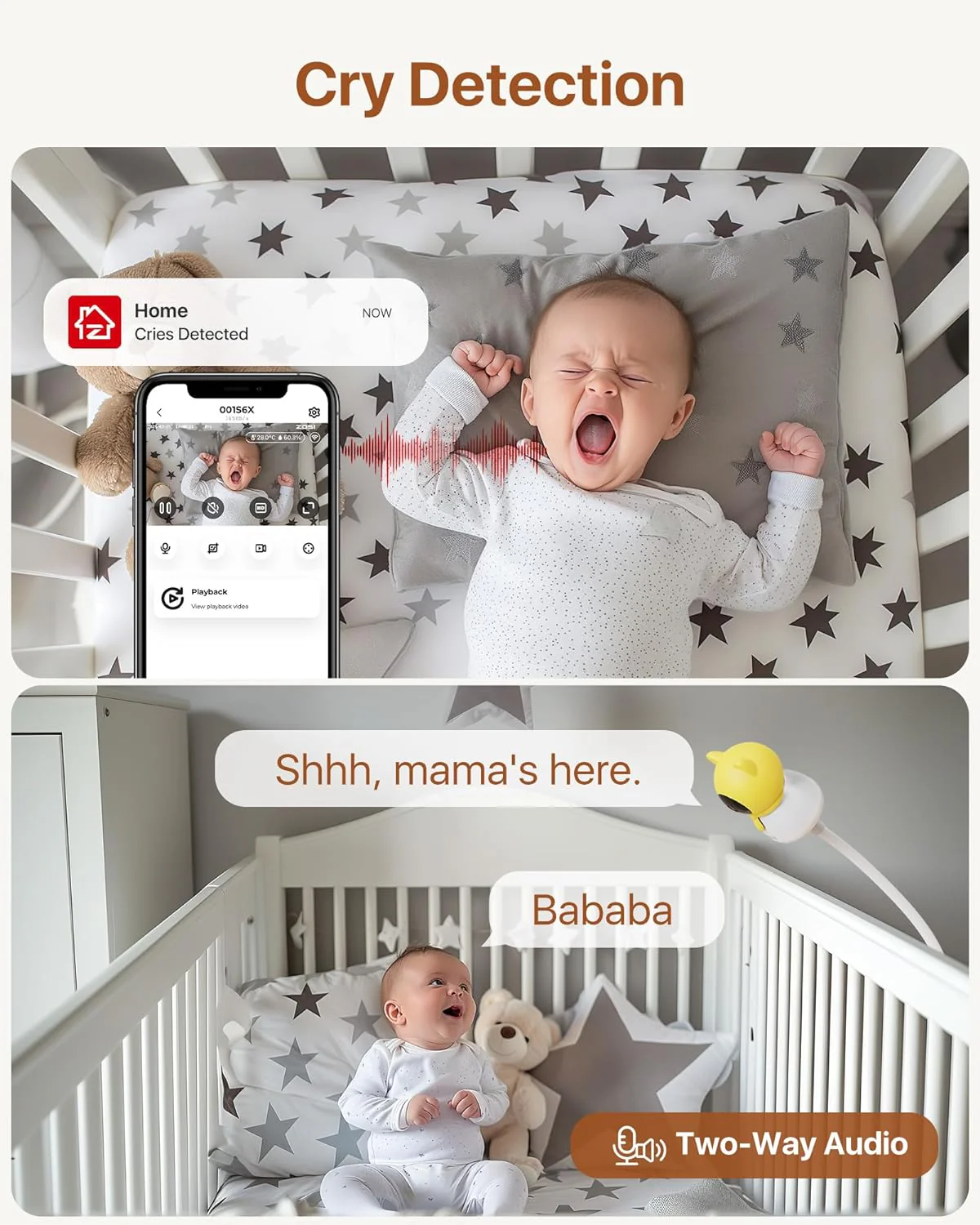 C516 2pack 4MP 2.4GHz/5GHz Baby Camera + Max 256GB Local Storage - Image 6
