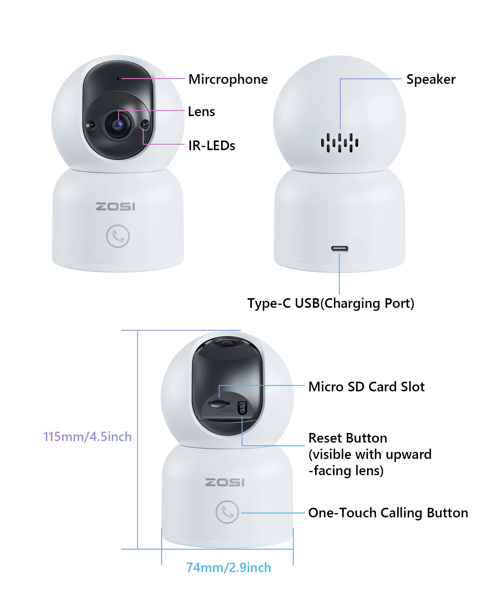 C518 3MP/2MP PTZ 2.4GHz/5GHz WiFi Security Camera + Max 256GB Local Storage - Image 10