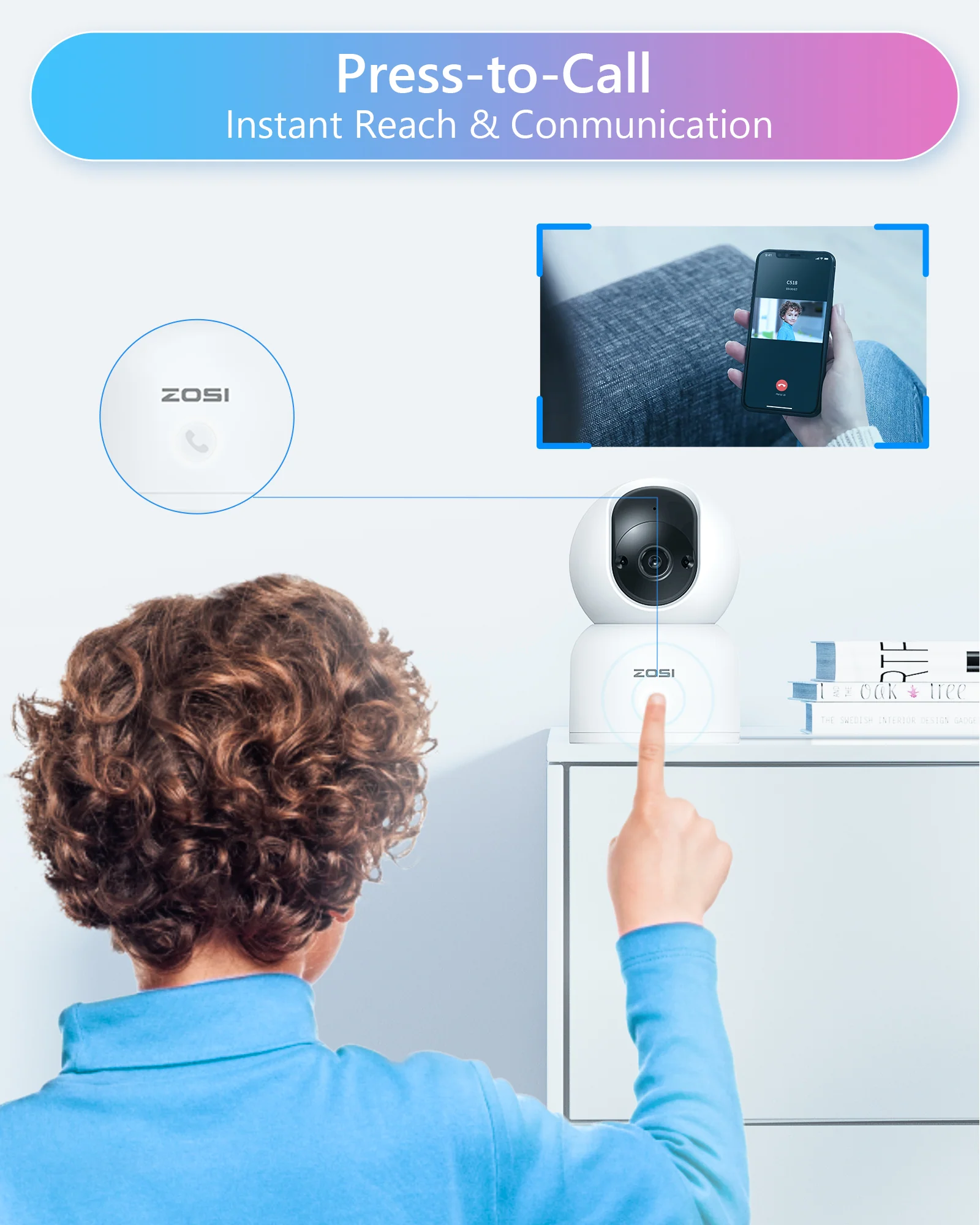 C518 3MP/2MP PTZ 2.4GHz/5GHz WiFi Security Camera + Max 256GB Local Storage - Image 3