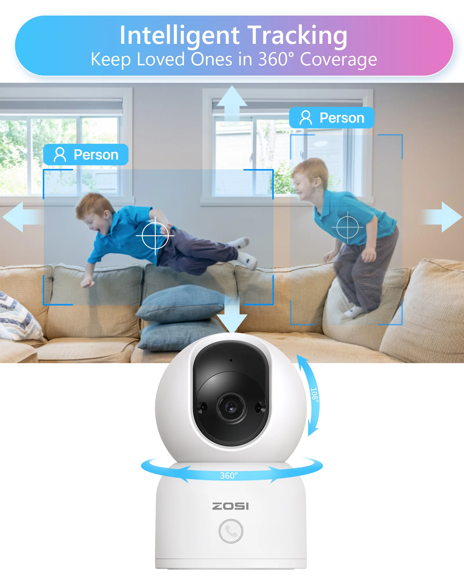 C518 3MP/2MP PTZ 2.4GHz/5GHz WiFi Security Camera + Max 256GB Local Storage - Image 6