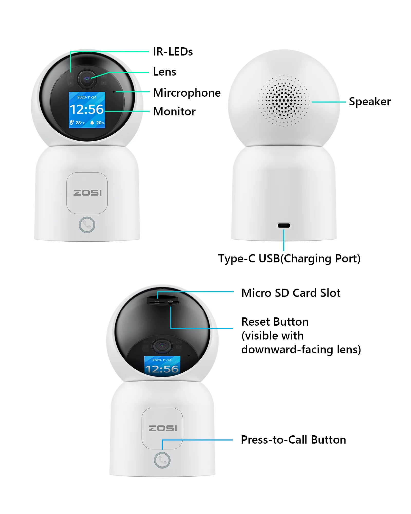 C519 4K/5MP/4MP 2.4GHz /5GHz Dual Band Baby/Pet Monitor + Max 256GB Local Storage - Image 13